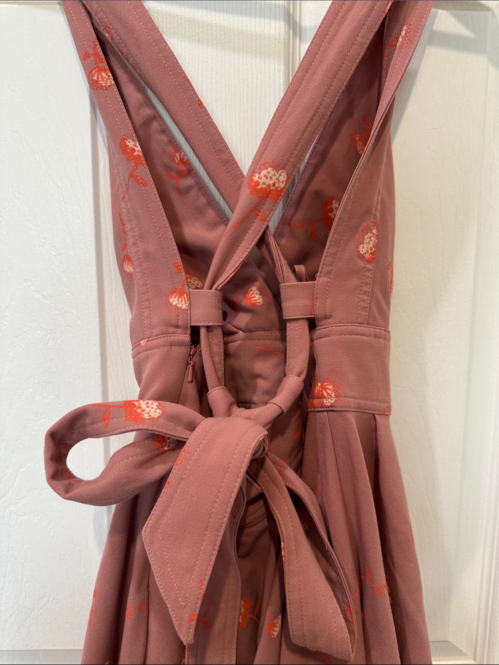 Free People Dusty Rose Floral Backless Tie-Back Sundress - Picture 3 of 6